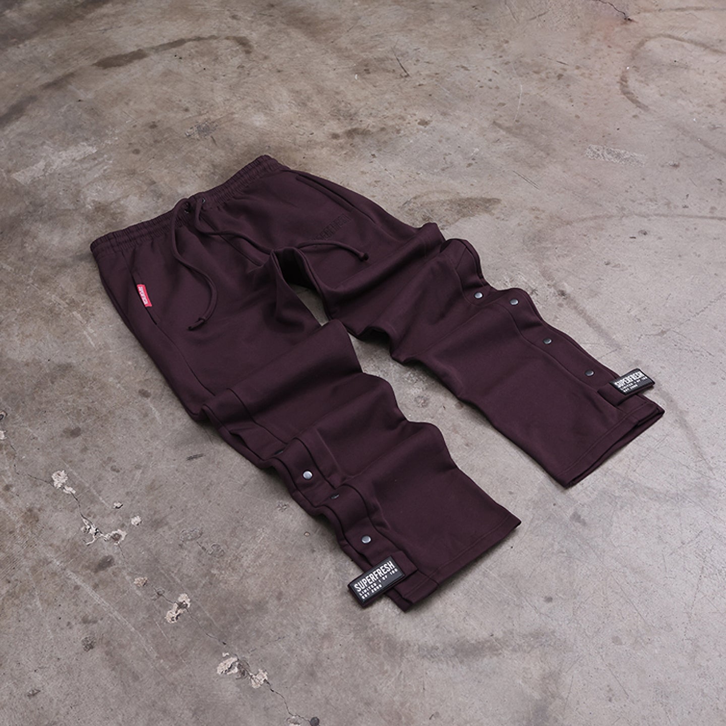 Snap Buttons Sweatpants (Chocolate Brown)