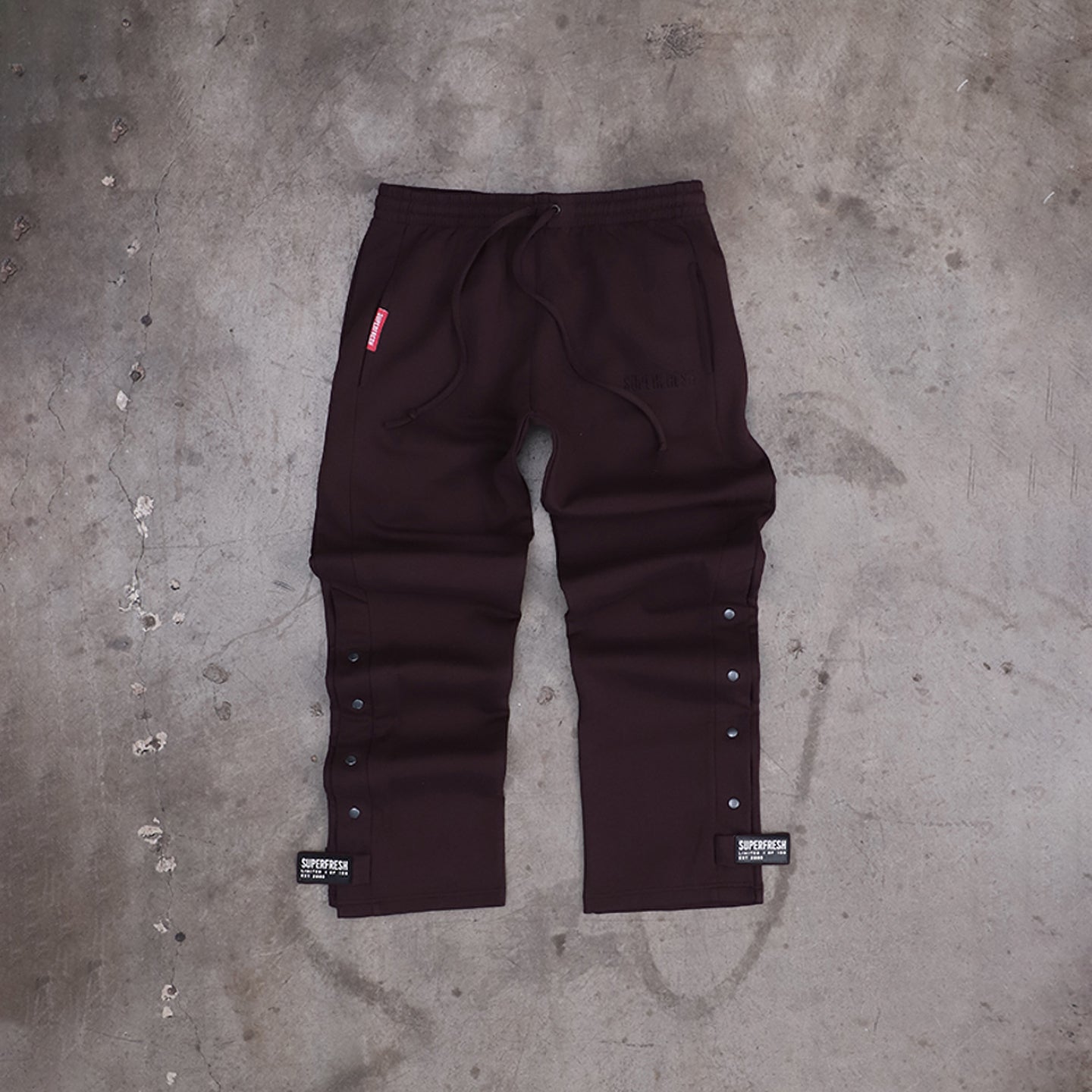 Snap Buttons Sweatpants (Chocolate Brown)