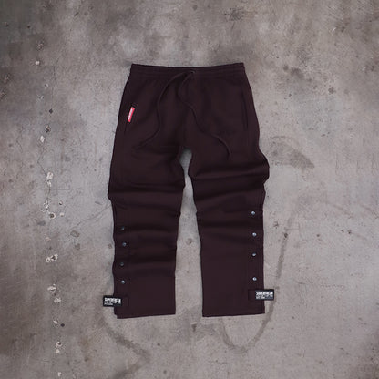 Snap Buttons Sweatpants (Chocolate Brown)